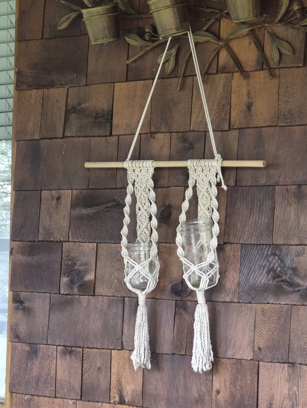 Boho Macramé Hanging Planter - Rustic Wall Decor Alberta Made